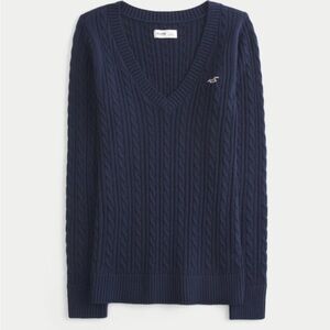 Hollister Deep Blue V-Neck Sweater